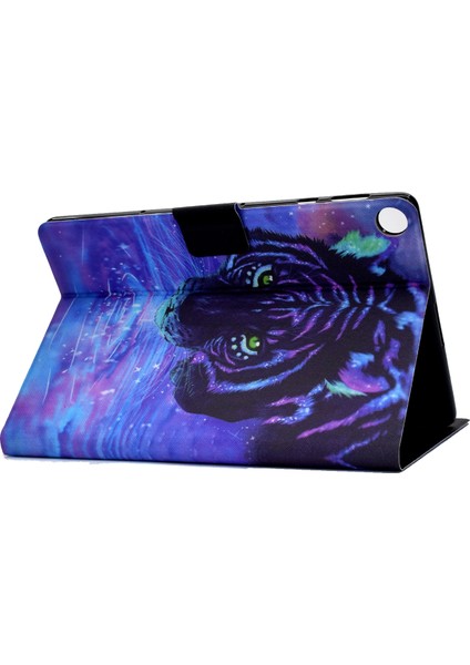 Huawei Matepad T10S/T10-TIGER Için Tpu+Pu Deri Desen Baskı Standı Tablet Kılıfı (Yurt Dışından) indirimleri
