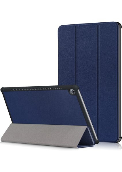 Huawei Mediapad M5 10/m5 10(Pro)-Koyu Mavi Için Üç Katlı Stand Pu Deri Koruyucu Kabuk (Yurt Dışından)