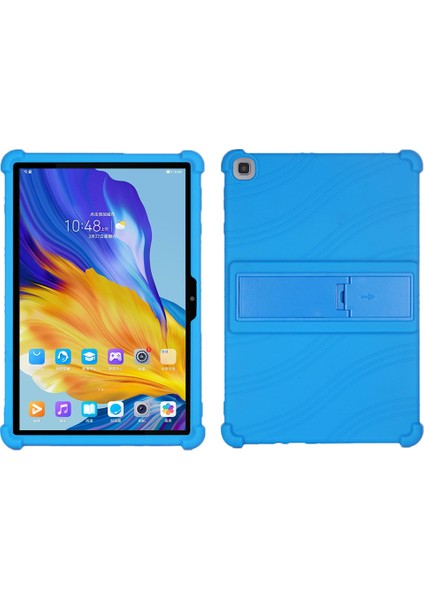Honor Pad 7 10.1-Inç 2020 Için Yumuşak Silikon Kapak, Pc Kickstand Tasarımlı Tablet Koruyucu Kılıf-Koyu Mavi (Yurt Dışından)