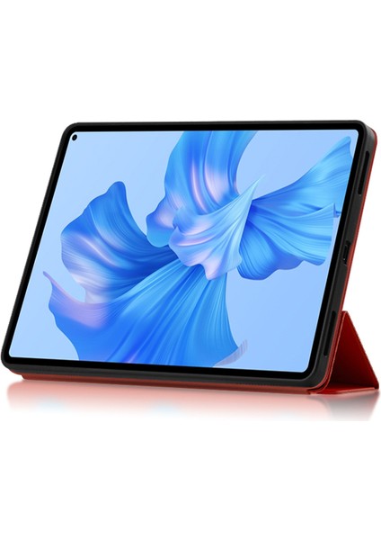 Huawei Matepad Pro 11(2022)FOLIO Flip Anti-Düşme Koruyucu Kapak Tpu+Pu Deri Cilt Dokunuşlu Tablet Kılıfı, Üç Katlı Stand-Kırmızı (Yurt Dışından)