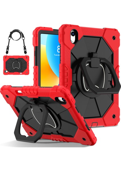 Huawei Matepad Air 11.5 INÇ(2023)/MATEPAD 11.5 Kickstand Kılıf Silikon + Pc Tablet Kapağı-Kırmızı/siyah (Yurt Dışından)