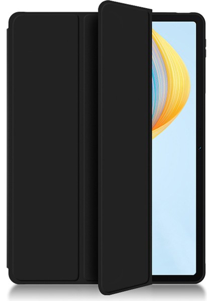 Honor Pad V8 Pro 12.1 Inç Üç Katlı Stand Folio Tablet Kılıfı Koruyucu Kapak Pu Deri Tablet Kapağı-Siyah (Yurt Dışından) fırsatları