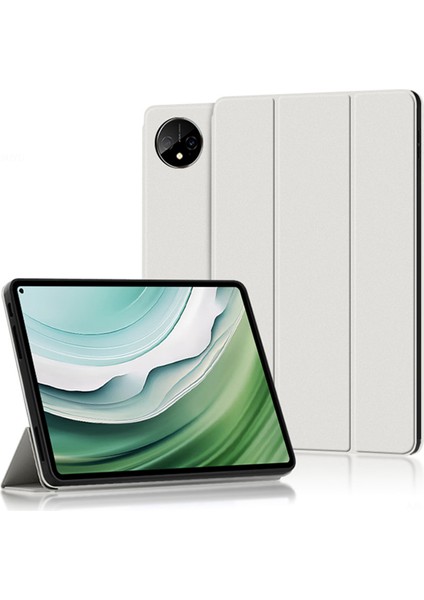 Huawei Matepad Pro 11(2024)PU Deri Kılıf Otomatik Uyandırma/uyku Üç Katlı Stand Tablet Kapağı-Beyaz (Yurt Dışından)