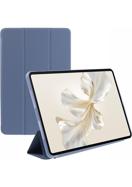 Honor Pad 9 Kılıf Çizilmez Pu+Silikon Üç Katlı Stand Tablet Kapağı-Mor (Yurt Dışından)