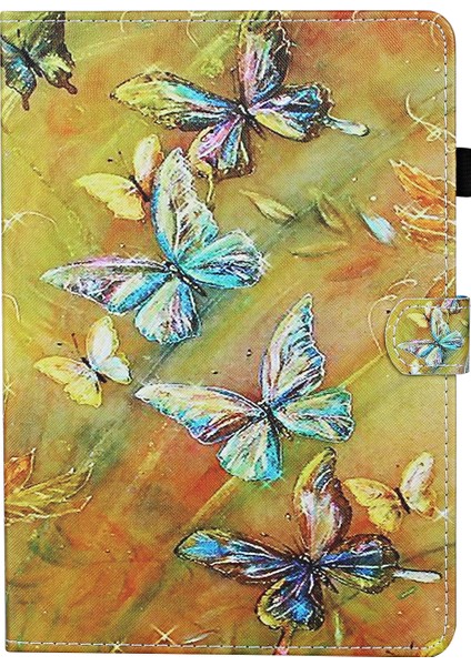 Desen Baskı Kartı Yuvaları Standı Huawei Mediapad T5 10.1-Butterfly Için Flip Deri Koruyucu Kapak (Yurt Dışından)