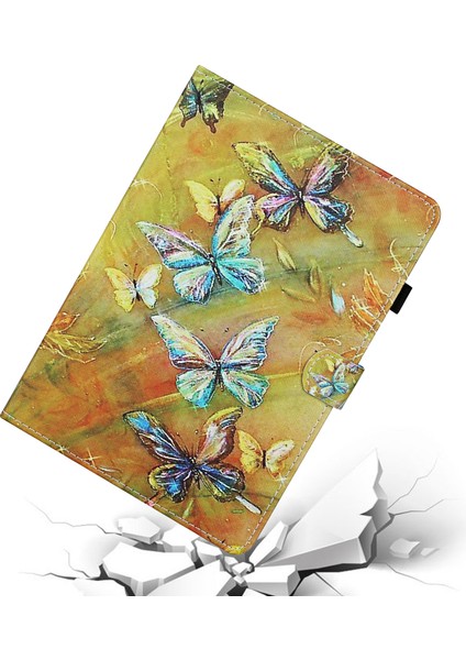 Desen Baskı Kartı Yuvaları Standı Huawei Mediapad T5 10.1-Butterfly Için Flip Deri Koruyucu Kapak (Yurt Dışından)