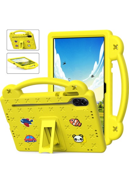 Honor Pad X9/pad X8 Pro Eva Kılıf Kickstand Anti-Damla Çocuk Tablet Kapağı-Sarı (Yurt Dışından)