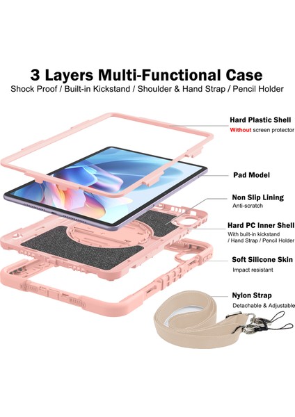 Huawei Matepad 11.5 S Kılıf Için Silikon + Pc Kickstand Tablet Kılıfı, Omuz Askılı-Gül Altın (Yurt Dışından) indirimleri