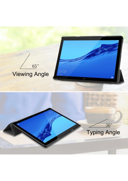 Anti-Şok Toz Geçirmez Destek Standı Tablet Kapak Deri Tablet Kılıfı Huawei Mediapad T5 10-Siyah (Yurt Dışından) fırsatları