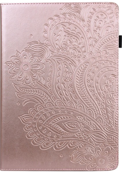 Deri Cüzdan Standı Tablet Koruyucu Kabuk ile Tavuskuşu Çiçek Desenli Baskı Huawei Matepad 10.4(2020)/(2022)/HONOR V6-Rose Gold (Yurt Dışından) fırsatları