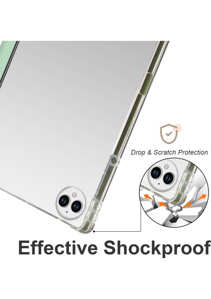 Huawei Matepad Pro 13.2 Tablet Deri Kılıf Için Üç Katlı Stand Kalem Yuvası Kapak-Matcha Yeşil (Yurt Dışından)