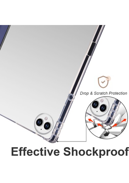 Huawei Matepad Pro 13.2 Tablet Deri Kılıf Üç Katlı Stand Kalem Yuvası Kapağı-Koyu Mavi (Yurt Dışından) indirimleri
