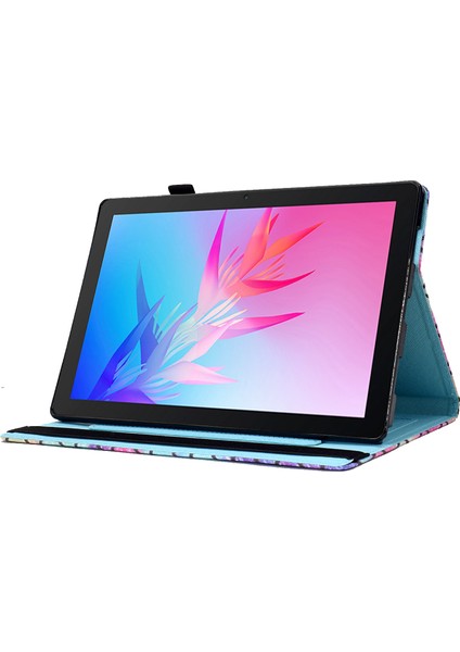 Desen Baskı Tablet Standı Kılıf Huawei Matepad T 10 S 10.1 Inç/matepad T 10 9.7 Inç Anti-Damla Kapak Elastik Bant-Dalgalı Desen (Yurt Dışından)