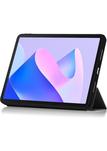 Tablet Kılıfı Huawei Matepad 11(2023)PU Deri Tpu Üç Katlı Stand Kapağı Koruyucu Tablet Kılıfı-Siyah (Yurt Dışından)