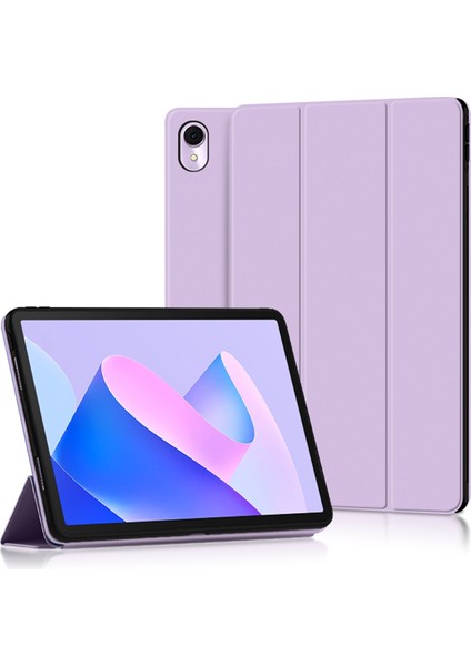 Tablet Kılıfı Huawei Matepad 11(2023)PU Deri Tpu Üç Katlı Stand Kapağı Koruyucu Tablet Kılıfı-Mor (Yurt Dışından)