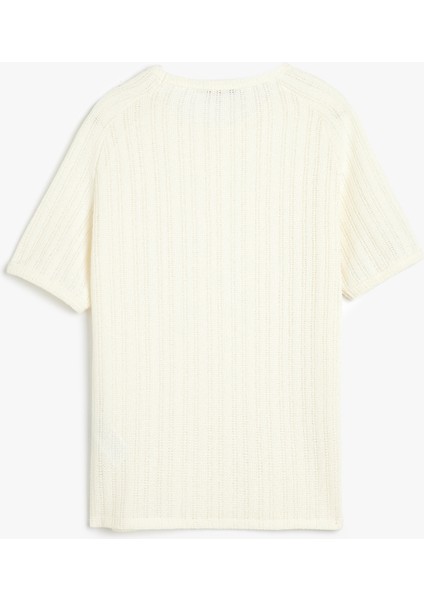 Kısa Kollu Pamuk Karışımlı Ajurlu Bisiklet Yaka T-Shirt fiyatları