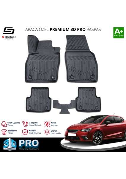 Seat Ibiza 3D Pro Havuzlu Paspas 2017 Üzeri A+ Kalite