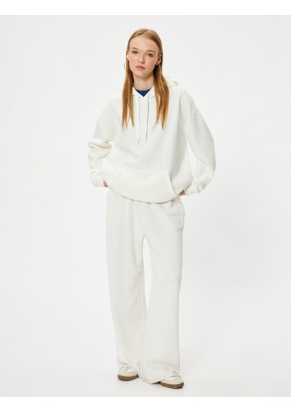 Oversize Kapüşonlu Sweatshirt Basic Kanguru Cepli Şardonlu fiyatları