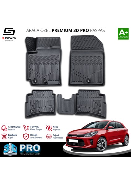 Kia Rio 3D Pro Havuzlu Paspas 2017-2023 A+ Kalite