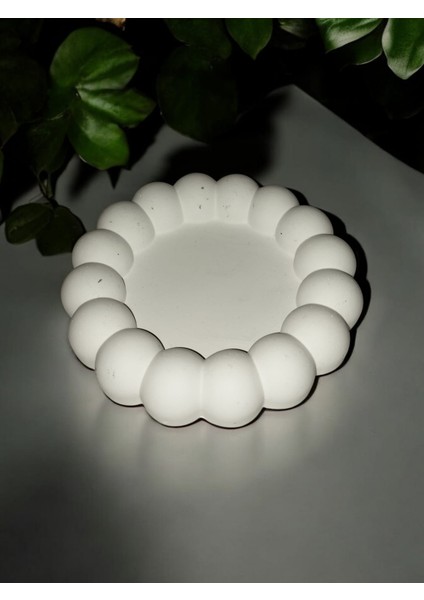 El Yapımı Beton Bubble Yuvarlak Dekoratif Tabak