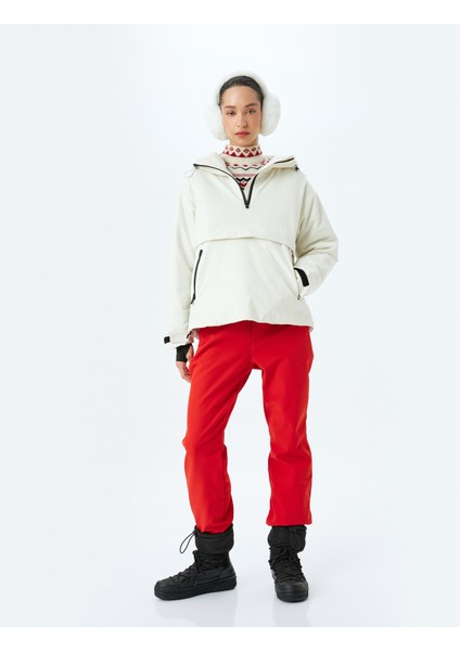 Içi Polarlı Su Geçirmez Kemerli Cepli Kayak Pantolonu modelleri
