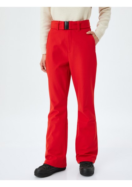 Içi Polarlı Su Geçirmez Kemerli Cepli Kayak Pantolonu fırsatları