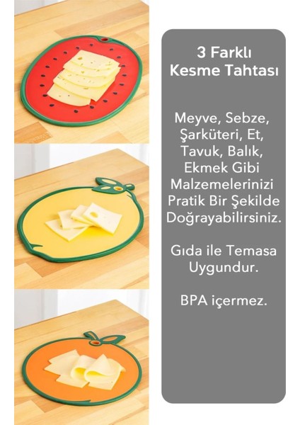 Kaydırmaz 3'Lü Kesim Panosu, 3'Lü Meyve Kesim Panosu fiyatları