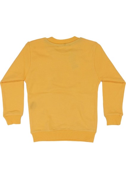Erkek Çocuk Sarı Basketboll Topu Desenli Fiğürlü Tek Üst Sweat - 1014854
