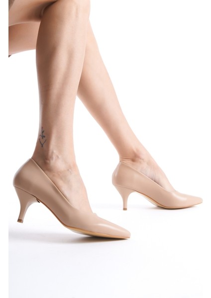 Ten Rengi Alçak Topuklu Stiletto