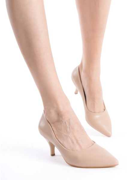 Ten Rengi Alçak Topuklu Stiletto