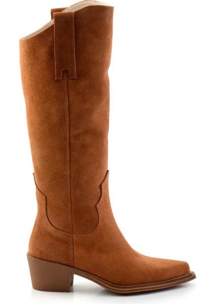 Taba Süet Deri Kadın Çizme K03274324002 fiyatları