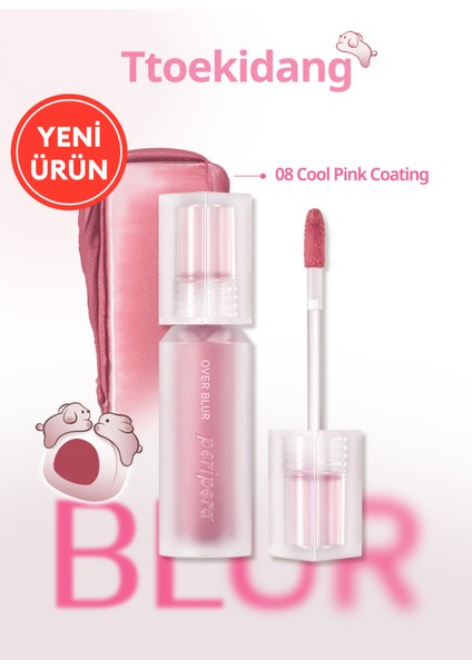 Gün Boyu Kalıcı Pürüzsüz Matlık Sunan Tint PERIPERA Over Blur Tint (008 Cool Pink Coating) (Tteok)