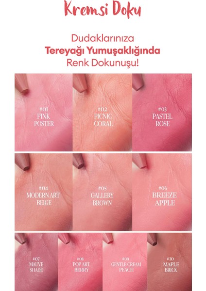 Kremsi, Kalem Şeklinde Renkli Dudak Balmı & Kalemtıraş CLIO Butter Balm Crayon 002 Picnic Coral