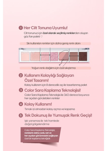 5 Farklı Dokulu Far Paleti PERIPERA All Take Mood Palette 006 I'm The Mauve Queen Around Here