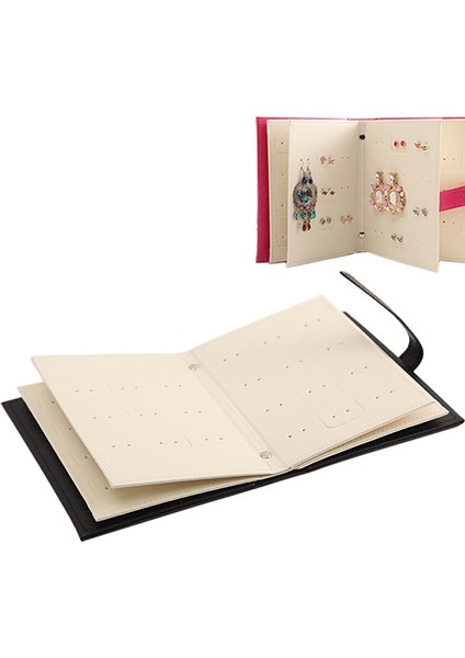 Kitap Şekli Taşınabilir Kulak Damızlık Küpe Vitrin Siyah (Yurt Dışından)