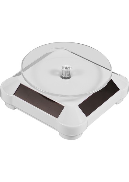 110*110*50MM Güneş Vitrin Otomatik Dönen Stand 360 Döner Tabla Kolye Bilezik Saat Ekranı Beyaz (Yurt Dışından)