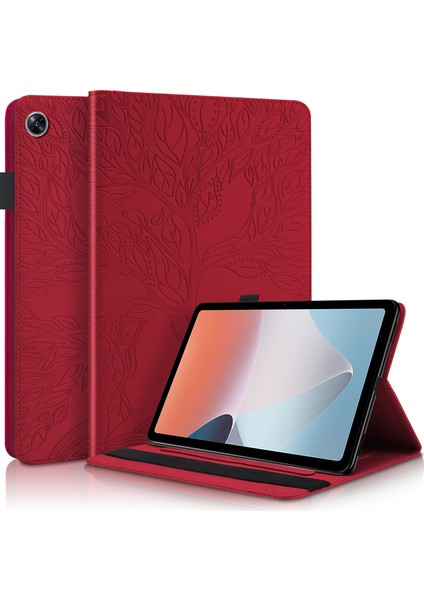Oppo Pad Air Red Için Hayat Ağacı Deri Tablet Kılıfı (Yurt Dışından)