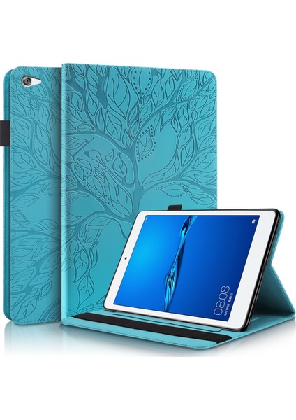Huawei Mediapad M5 / C5 10.1 Inç Deri Kılıf Göl Mavisi Için (Yurt Dışından)