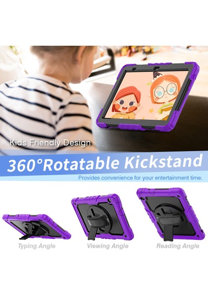 Huawei Mediapad T5 Mor Için Tutuculu Koruyucu Kılıf (Yurt Dışından)