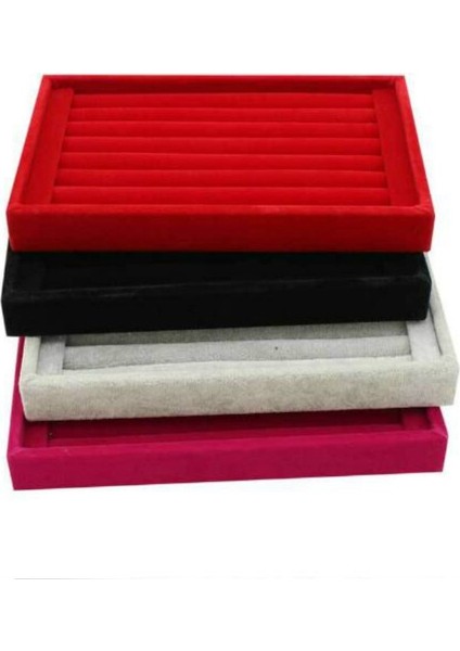 Kadife Kutu Takı Ekran Tutucu Organizatör Yüzükler Küpe Saklama Tepsisi Siyah (Yurt Dışından) modelleri