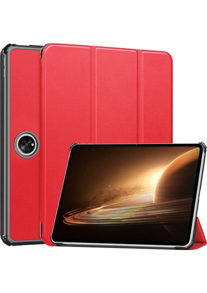 Oppo Pad 2 Için Akıllı Deri Tablet Kılıfı 11,6 Inç Kırmızı (Yurt Dışından)