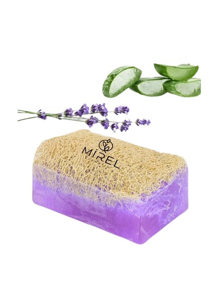 Doğal Kabak Lifli Lavanta Sabunu - Kabak Lifli Aloe Vera Sabun - Peeling Etkili