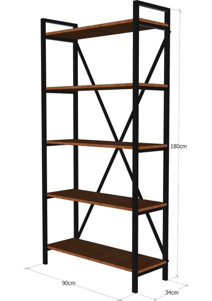 5 Raflı Kitaplık Dekor 180X90 modelleri