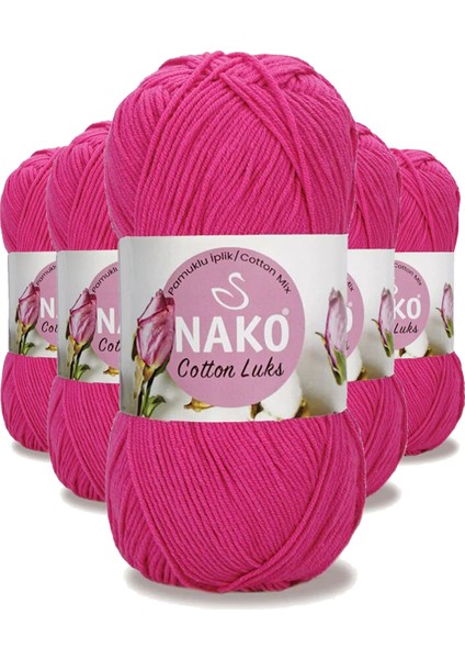 5 Adet Cotton Lüks Yelek Tunik Kazak Bluz Hırka ipi Yünü Fuşya 97572
