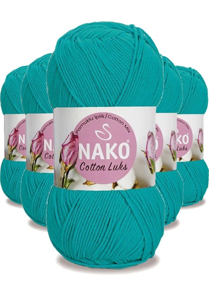 5 Adet Cotton Lüks Yelek Tunik Kazak Bluz Hırka ipi Yünü Koyu Turkuaz 97581