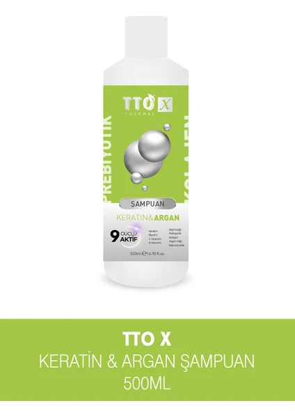 Tto x Keratin ve Argan Özlü Saç Şampuanı Kolajen ve Prebiyotik