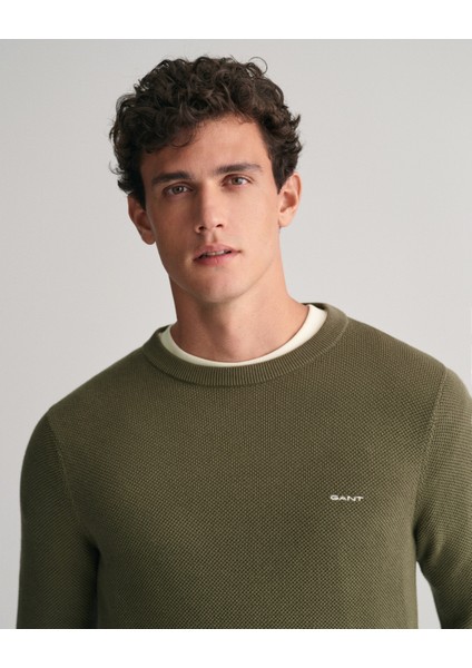 Erkek Yeşil Regular Fit Bisiklet Yaka Kazak 8040521.301 modelleri