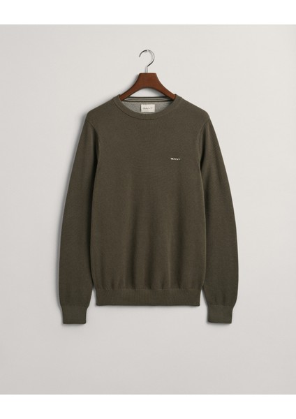 Erkek Yeşil Regular Fit Bisiklet Yaka Kazak 8040521.301 fırsatları