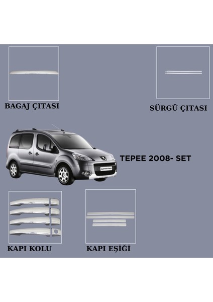 Aksesuar Peugeot Partner Tepee 2008-2012 Set 15 Prç