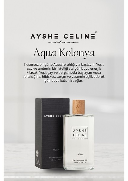 Ayshe Celıne Eau De Cologne (Kolonya) Aqua 200 ml Hepsiburada